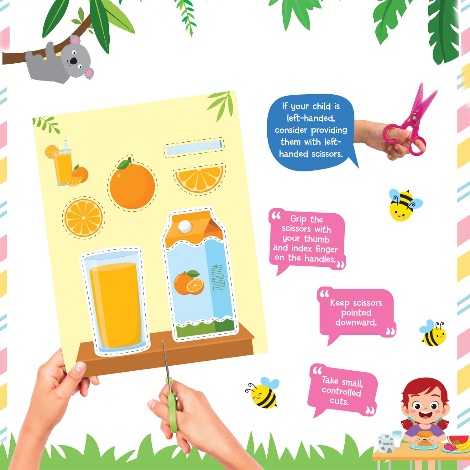 Dreamland Publications - Tasty Foods Scissors Skills Activity Book