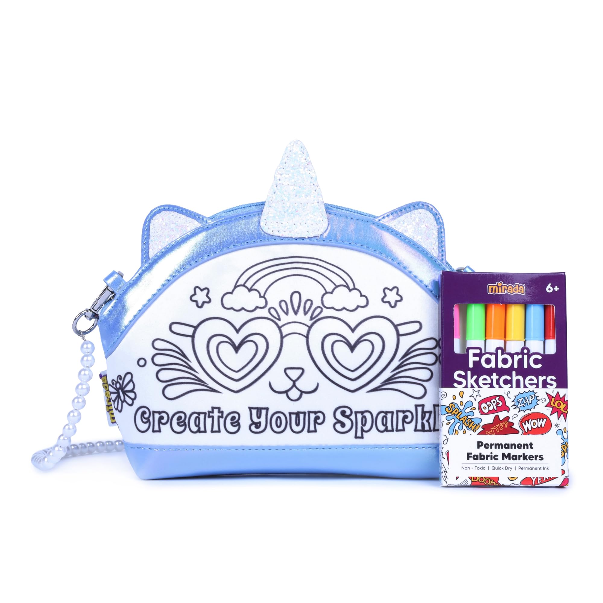 Mirada Unicorn Pearl Slinger Bag