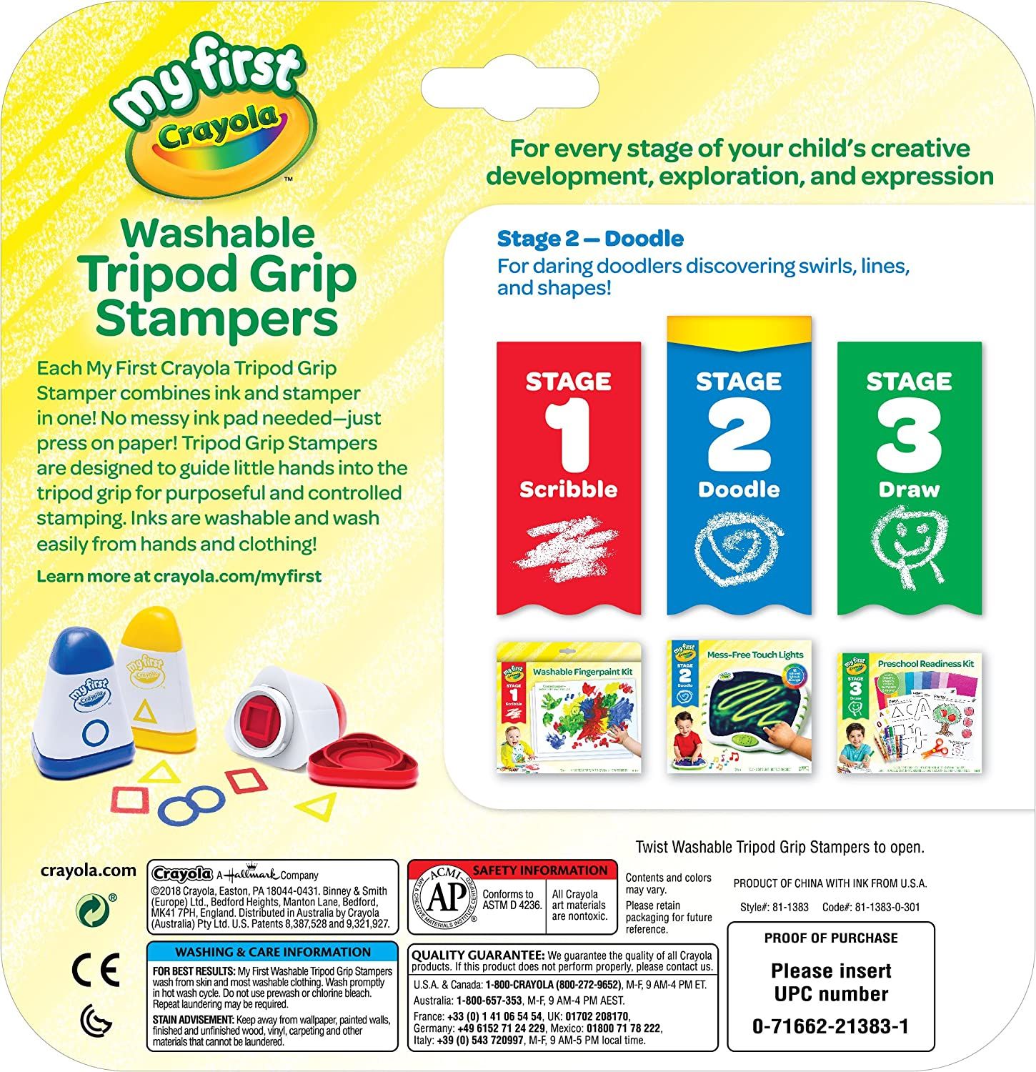 Crayola My First Crayola Washable Tripod Grip Stampers