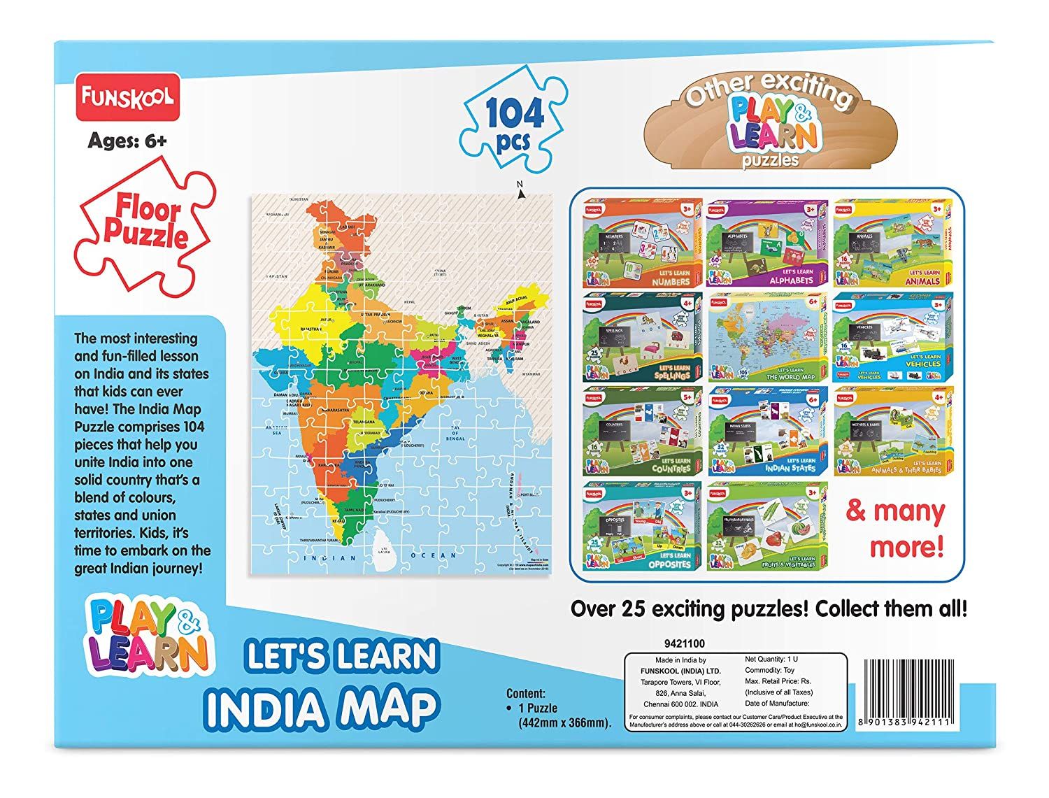Funskool Let's Learn India Map