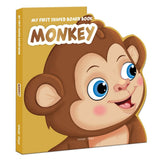 Mirada Monkey 25 cm Dark Brown And My First Shaped Board Book Monkey