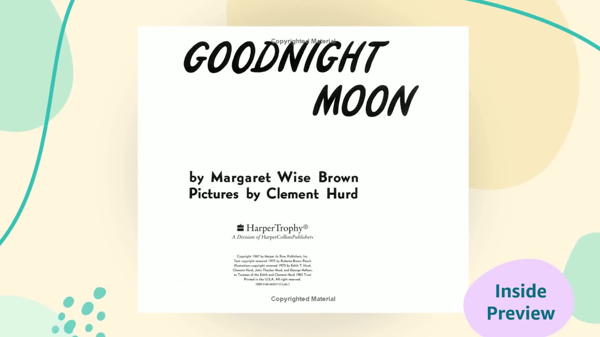 Goodnight Moon Wise Brown, Margaret and Hurd, Clement
