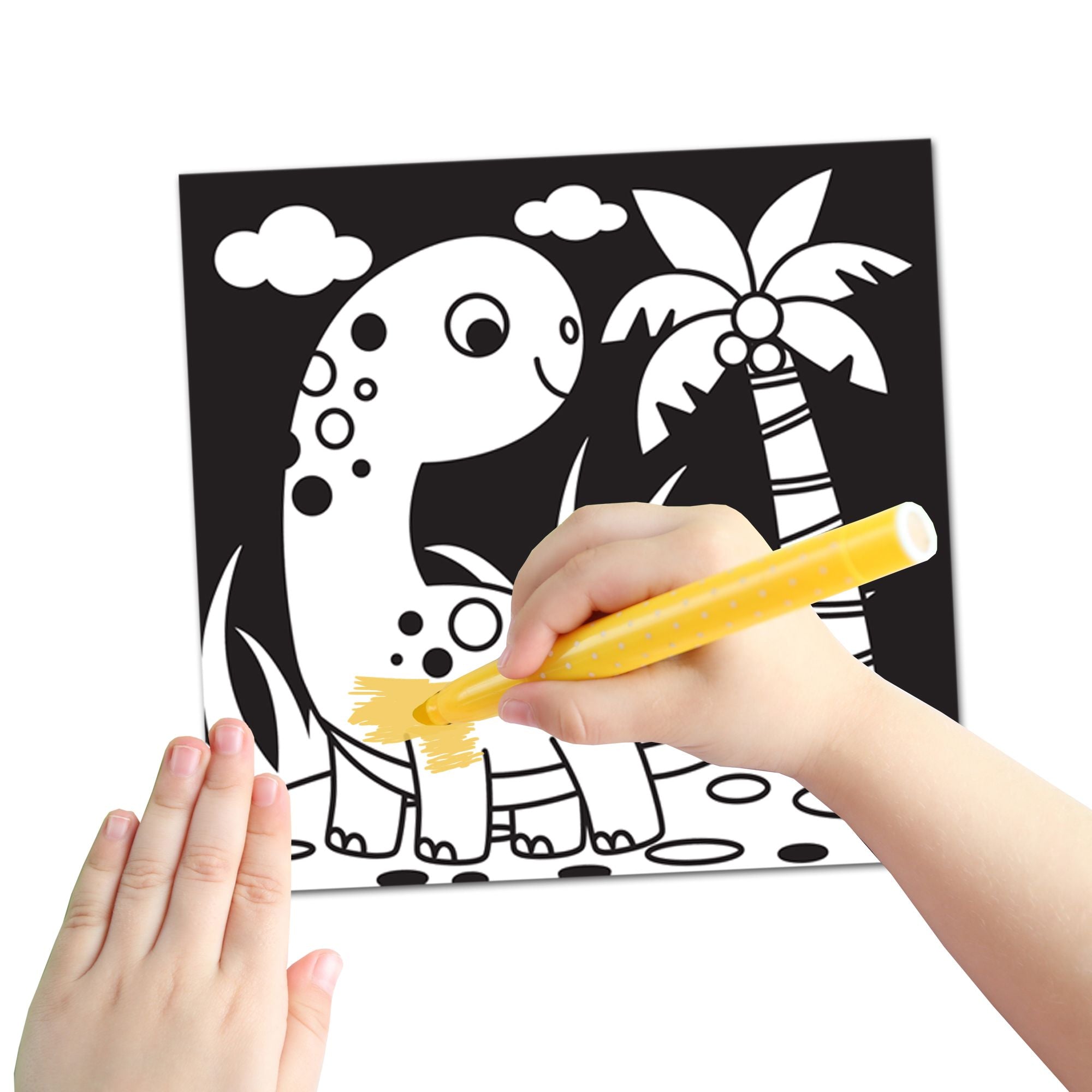 Dreamland Publications - Dinosaurs Velvet Art Set With 10 Free Sketch Pens
