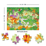 Dinosaurs World Jigsaw Puzzle for Kids – 96 Pcs With Colouring & Activity Book and 3D Model
