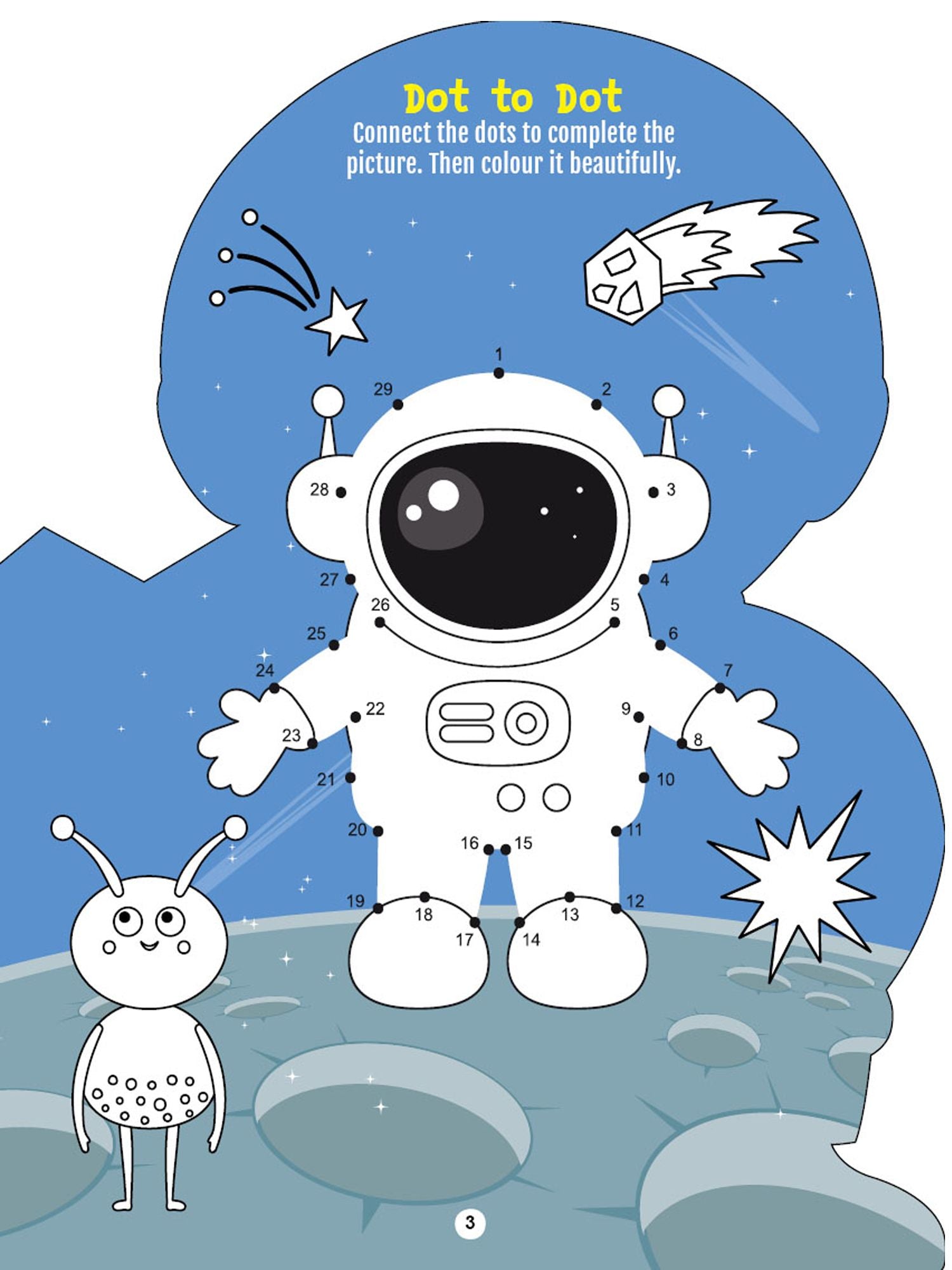Dreamland Publications - Step into the Space World - Activity and Colouring Fun Book for Age 4+