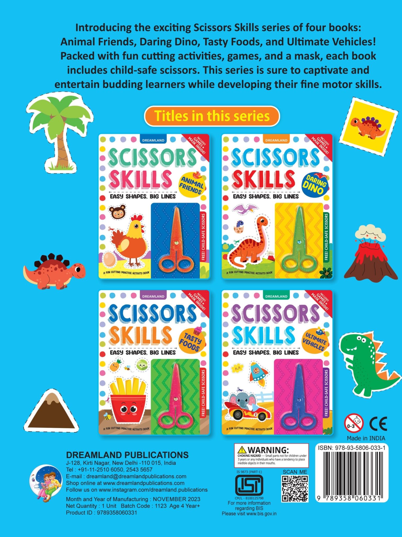 Dreamland Publications - Daring Dino Scissors Skills Activity Book