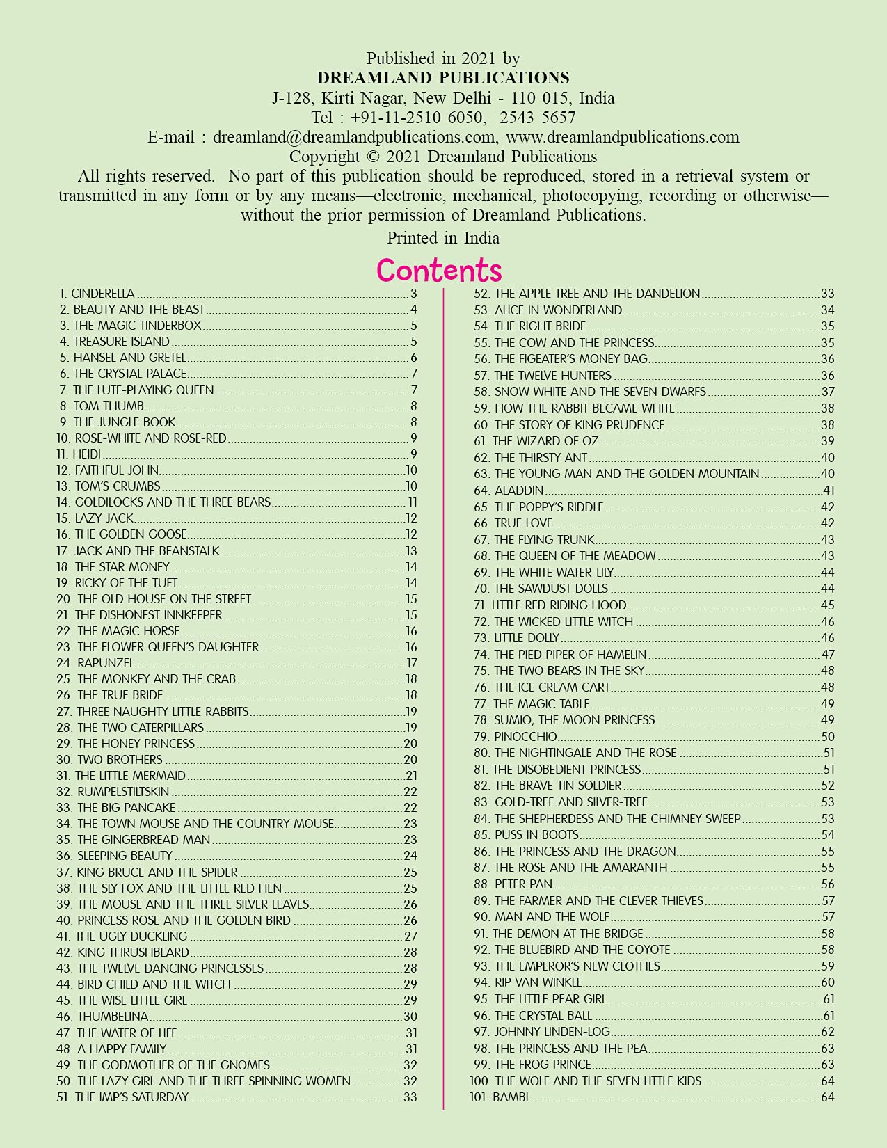 Dreamland Publications - 101 Fairy Tales Book
