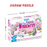 Dreamland Publications - Magical Unicorn Jigsaw Puzzle for Kids 96 Pcs With Colouring & Activity Book and 3D Model