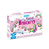 Dreamland Publications - Magical Unicorn Jigsaw Puzzle for Kids 96 Pcs With Colouring & Activity Book and 3D Model