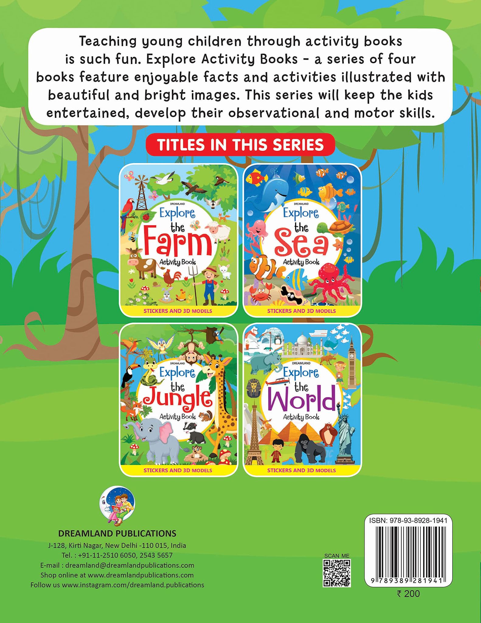 Dreamland Explore the Jungle Activity Book with Stickers and 3D Models