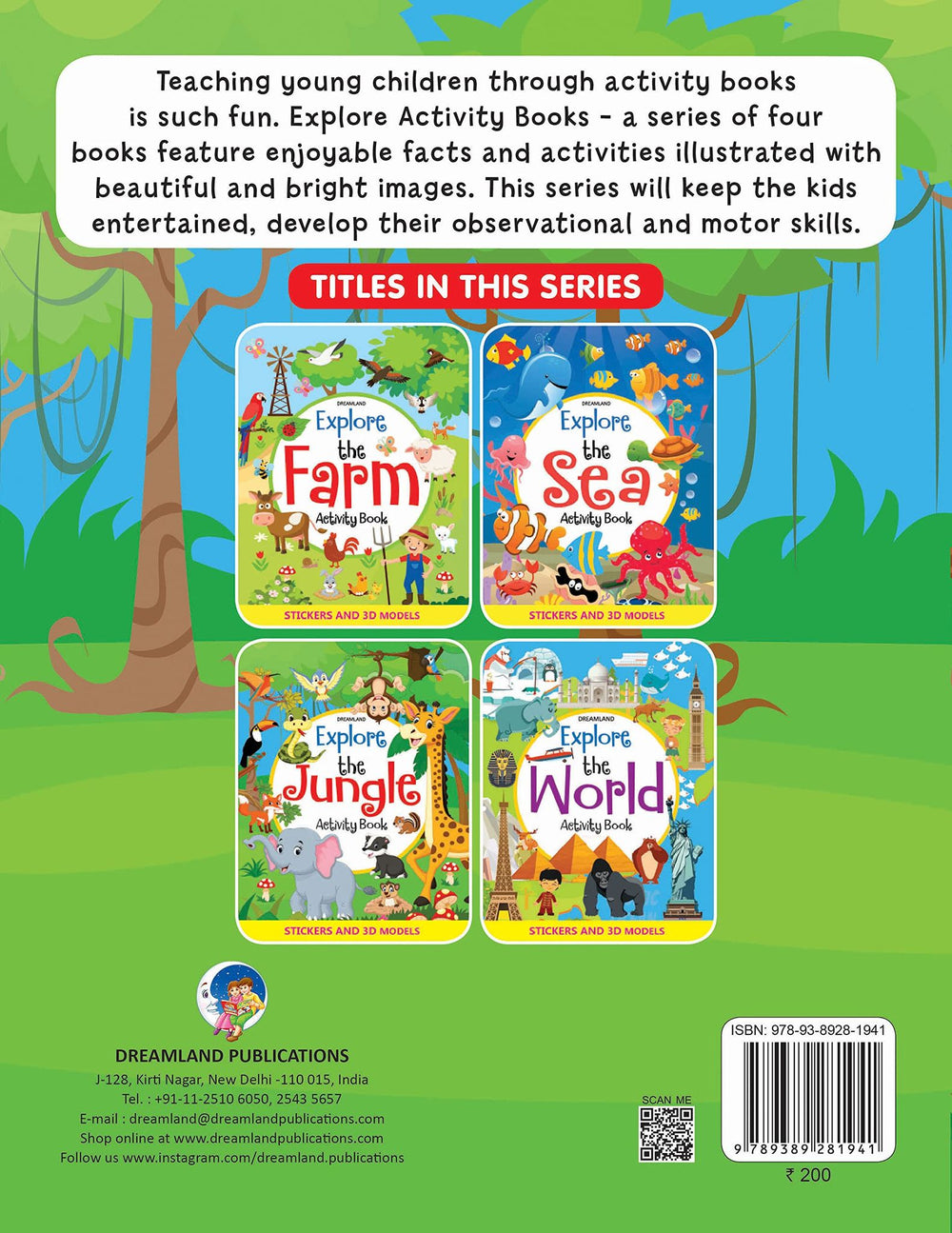 Dreamland Explore the Jungle Activity Book with Stickers and 3D Models