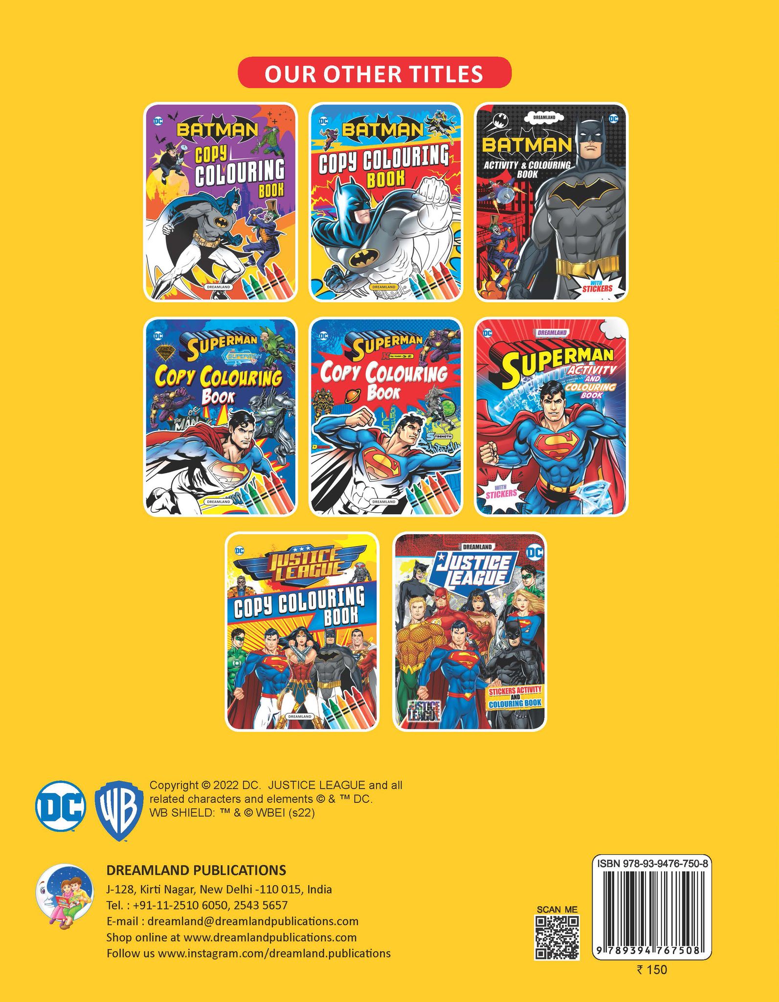 Justice League Copy Colouring Book