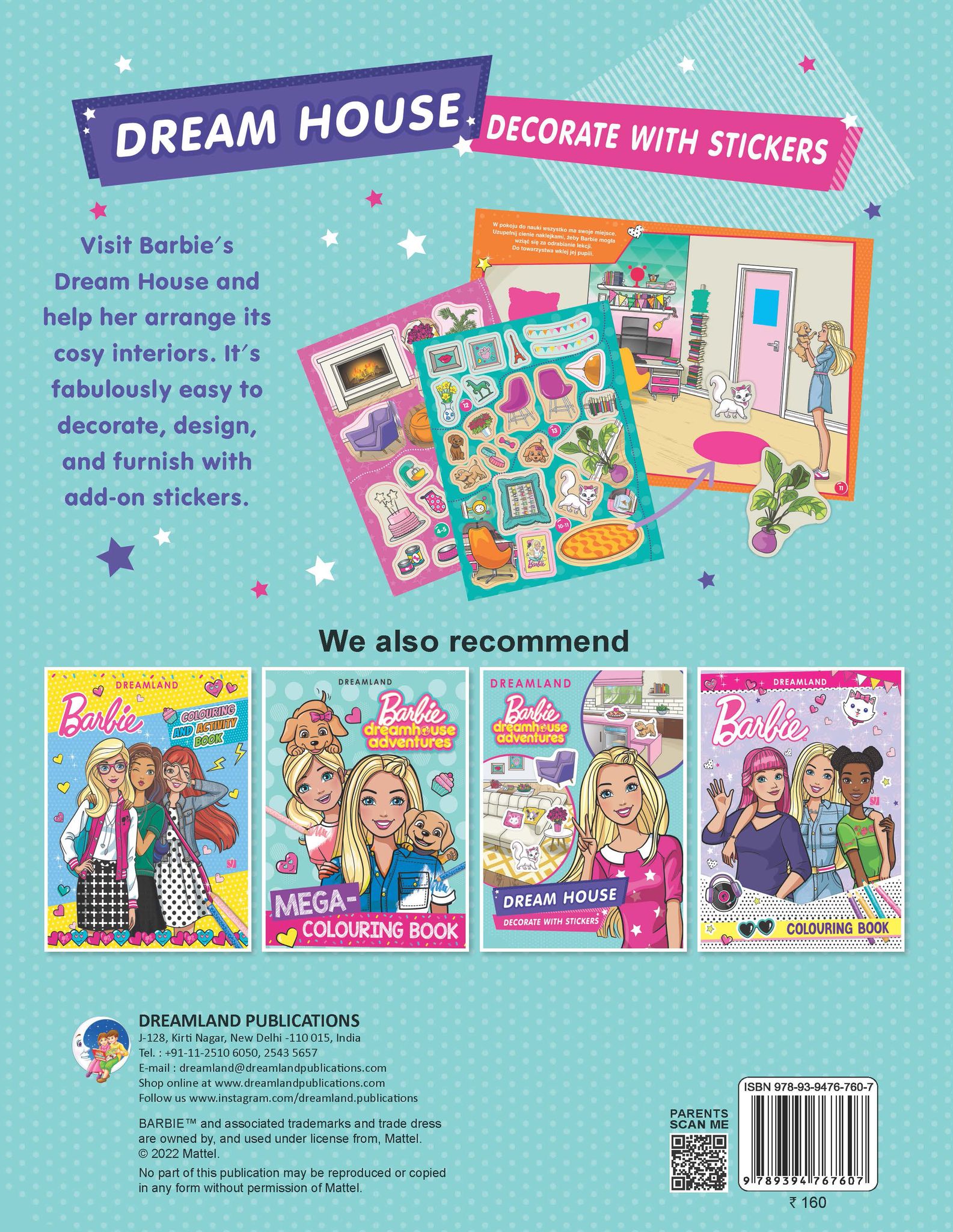 Barbie Dreamhouse Adventures Dream House Decorate with Stickers