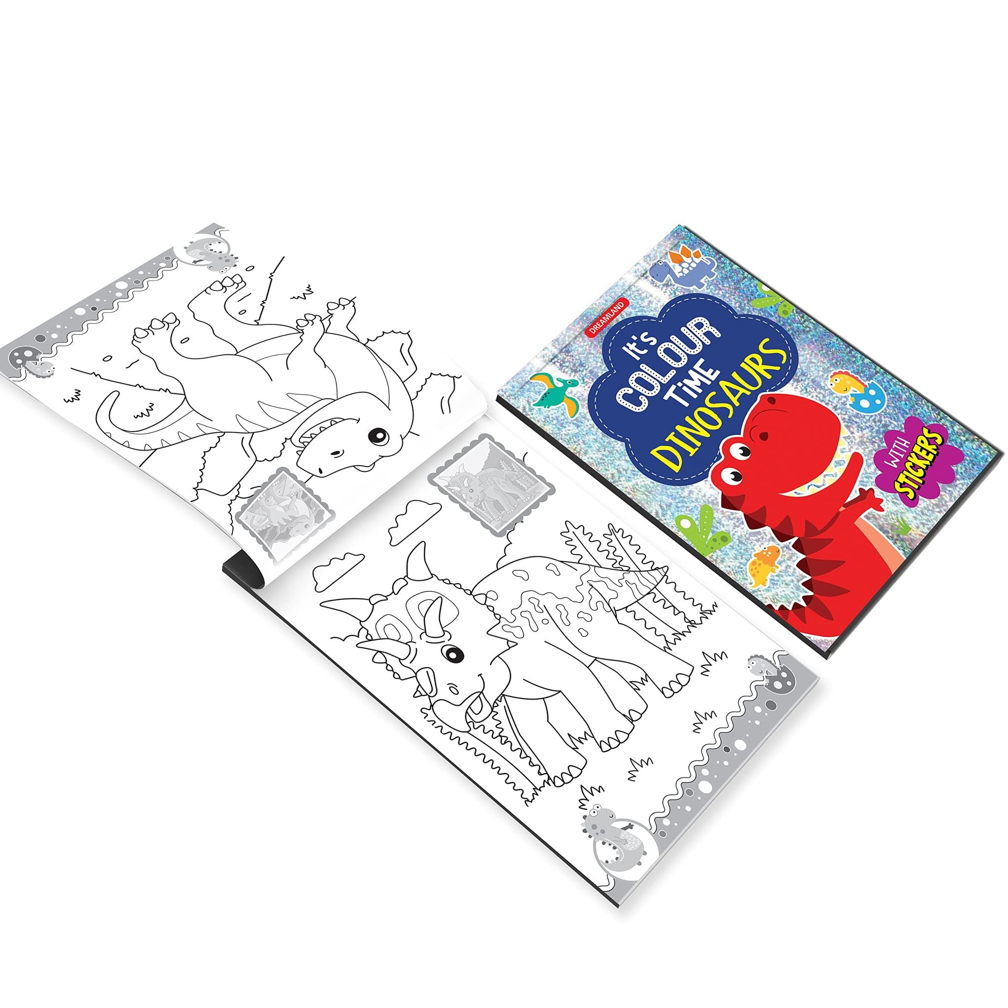 Dreamland Dinosaurs - It's Colour Time With Stickers