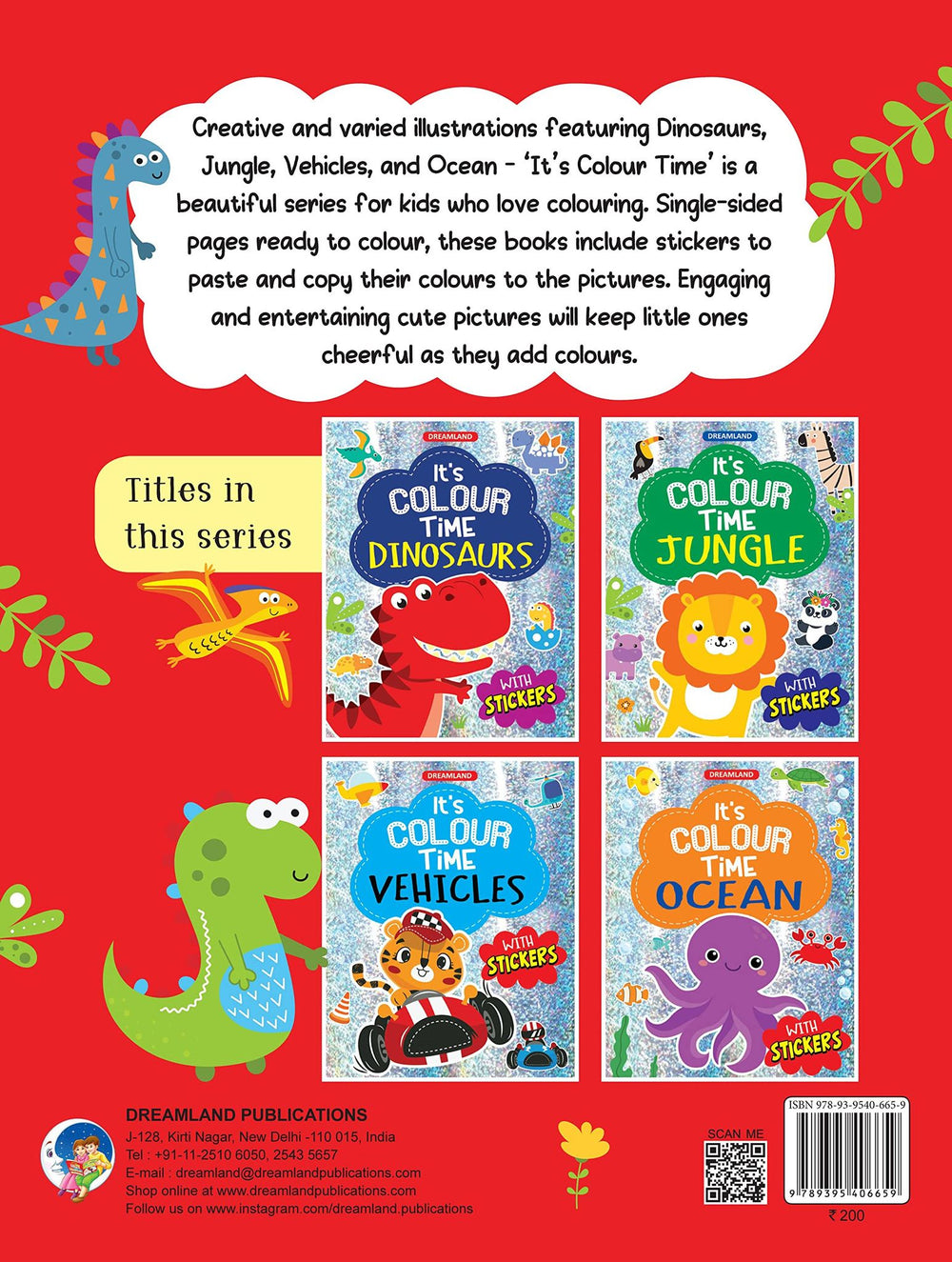 Dreamland Dinosaurs - It's Colour Time With Stickers
