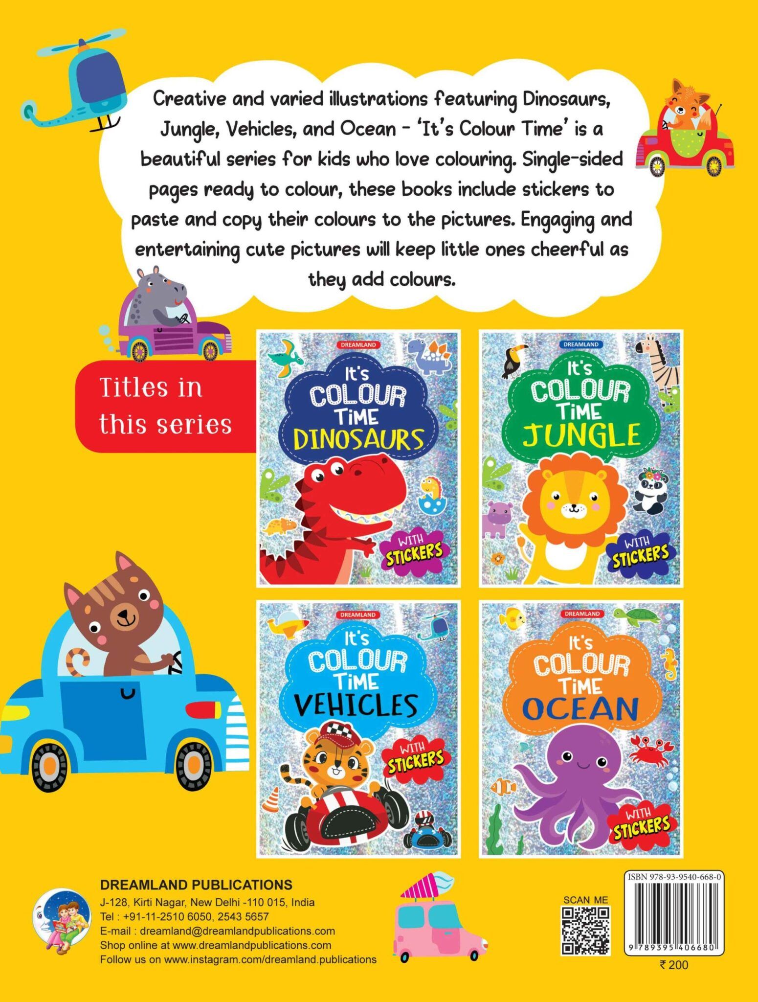 Dreamland Vehicles- It's Colour time with Stickers