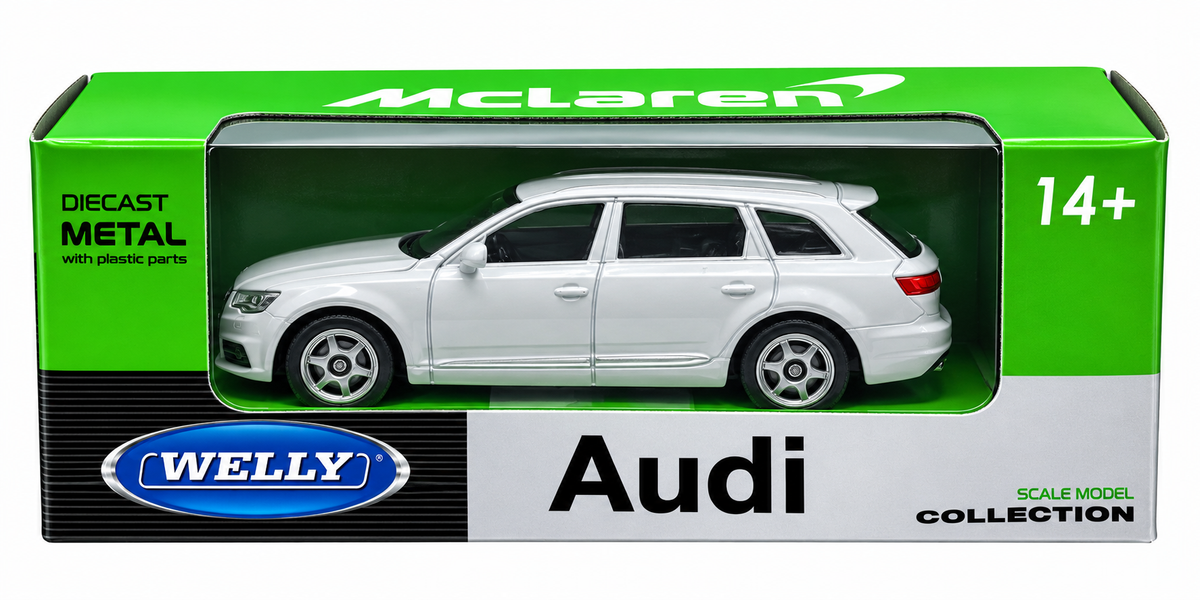 Welly 1:64 Audi Q7 diecast model car in White - Toy Marche