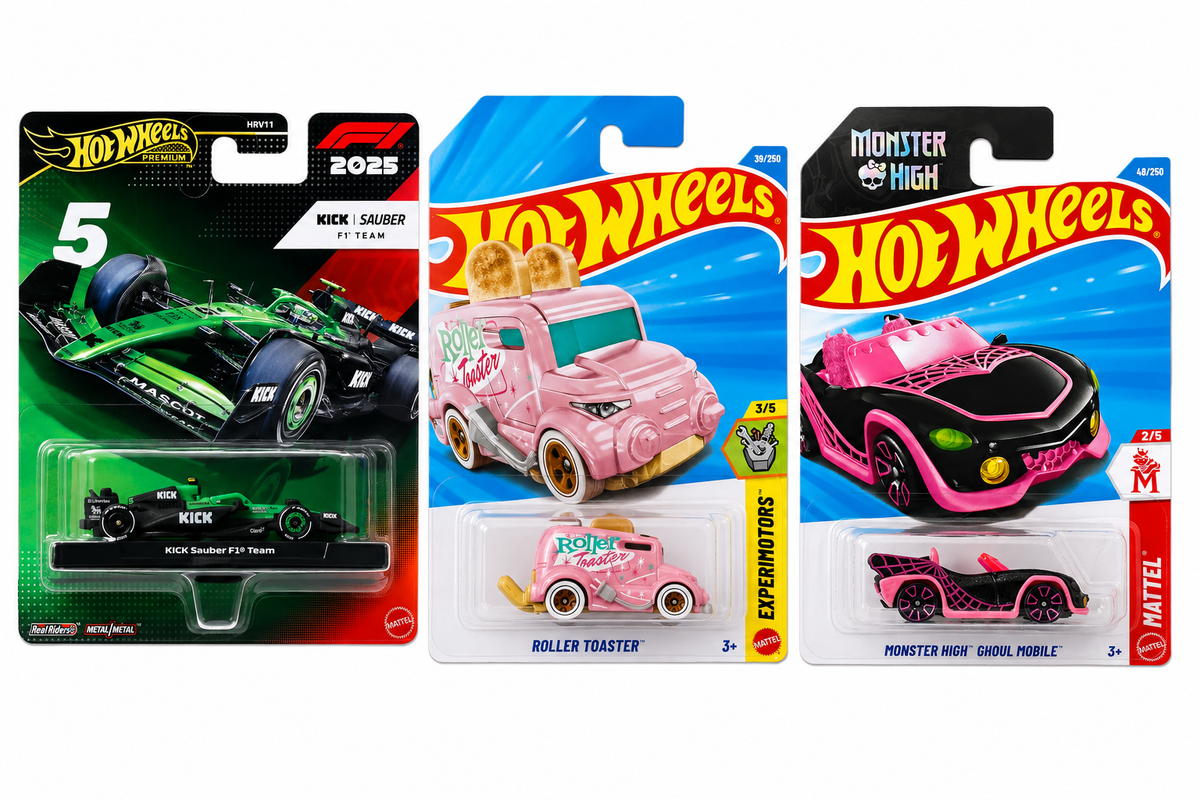 Hot Wheels  Kick Sauber Formula 1 Team (#5, Roller Toaster and Monster High Ghoul Mobile