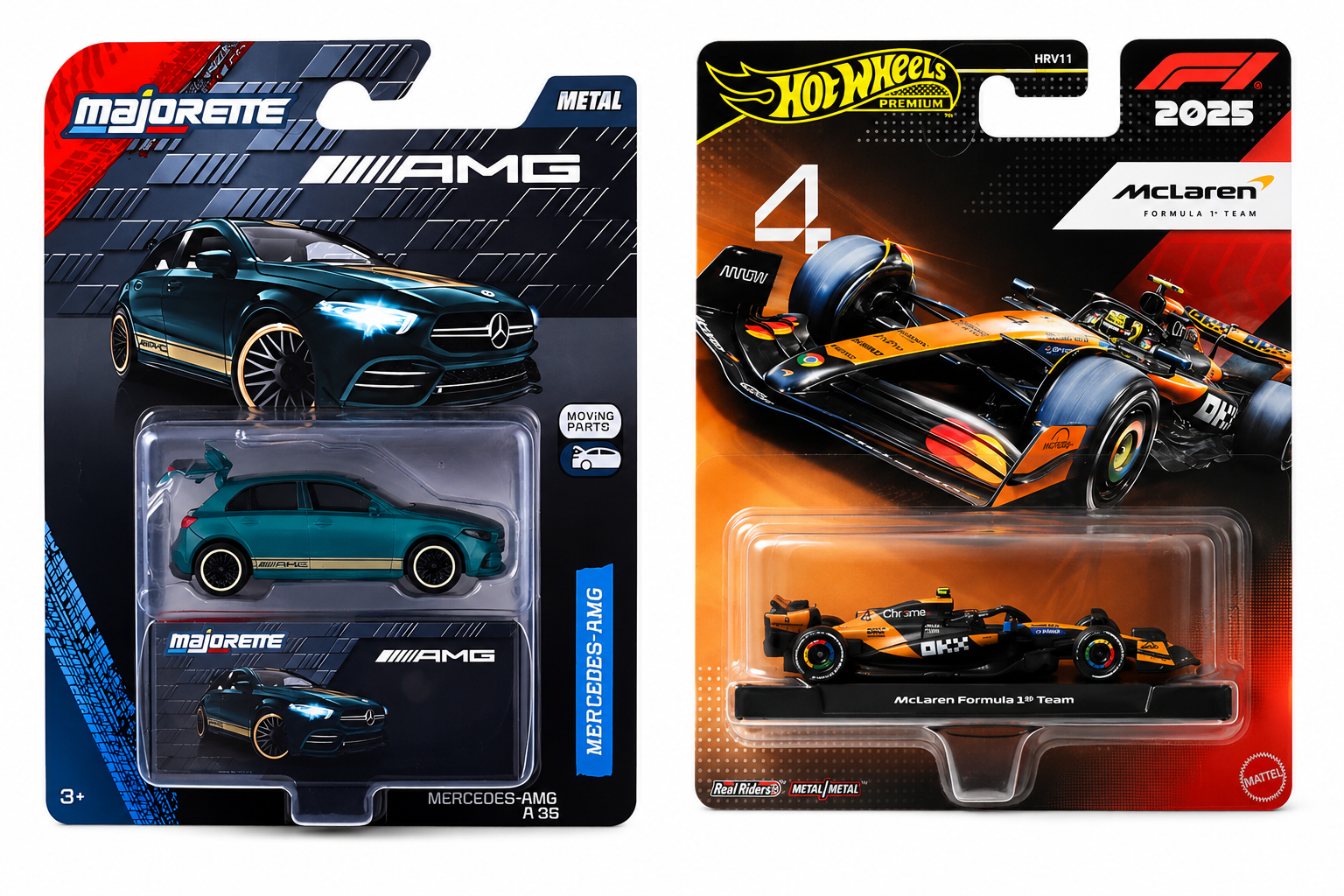 Hot Wheels Formula 1 McLaren F1 Team (4) and Majorette Mercedes Benz AMG Deluxe Series - AMG A 35