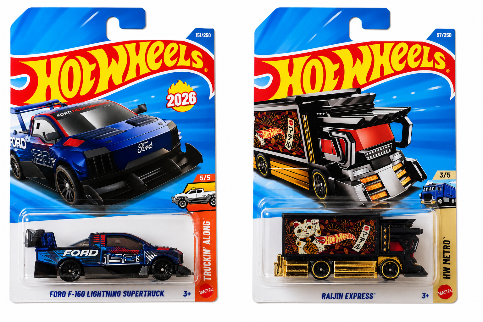 Hot Wheels Ford F 150 Lightning Supertruck and Raijin Express