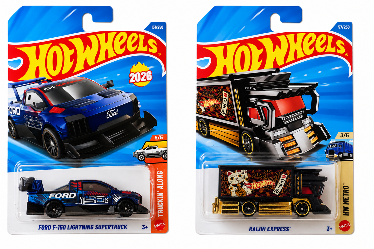 Hot Wheels Ford F 150 Lightning Supertruck and Raijin Express
