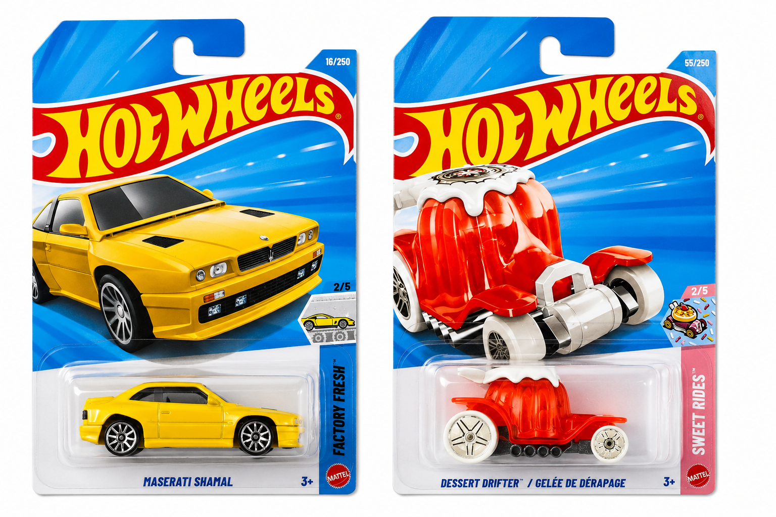 Hot Wheels Maserati Shamal and Dessert Drifter/ Gelee De Derapage