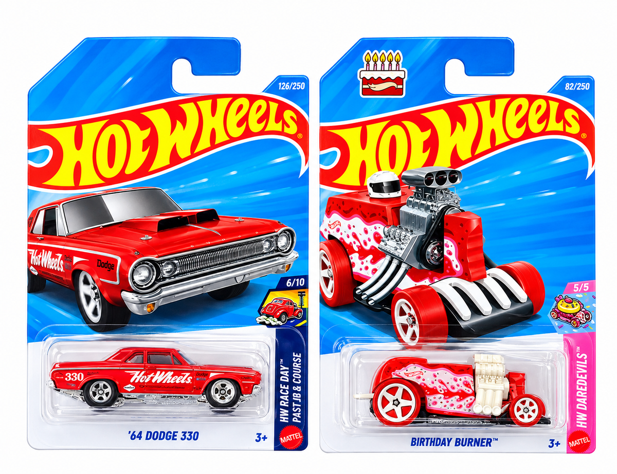 Hot Wheels '64 Dodge 330 and BIrthday Burner
