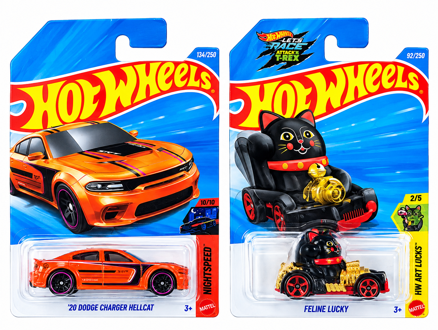 Hot Wheels '20 Dodge Charger Hellcat and Feline Lucky