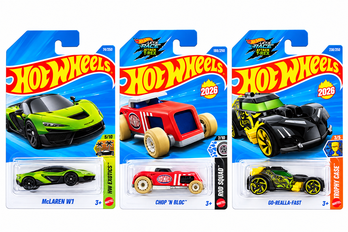 Hot Wheels McLaren W1, Chop 'N Bloc and Go-Realla -Fast