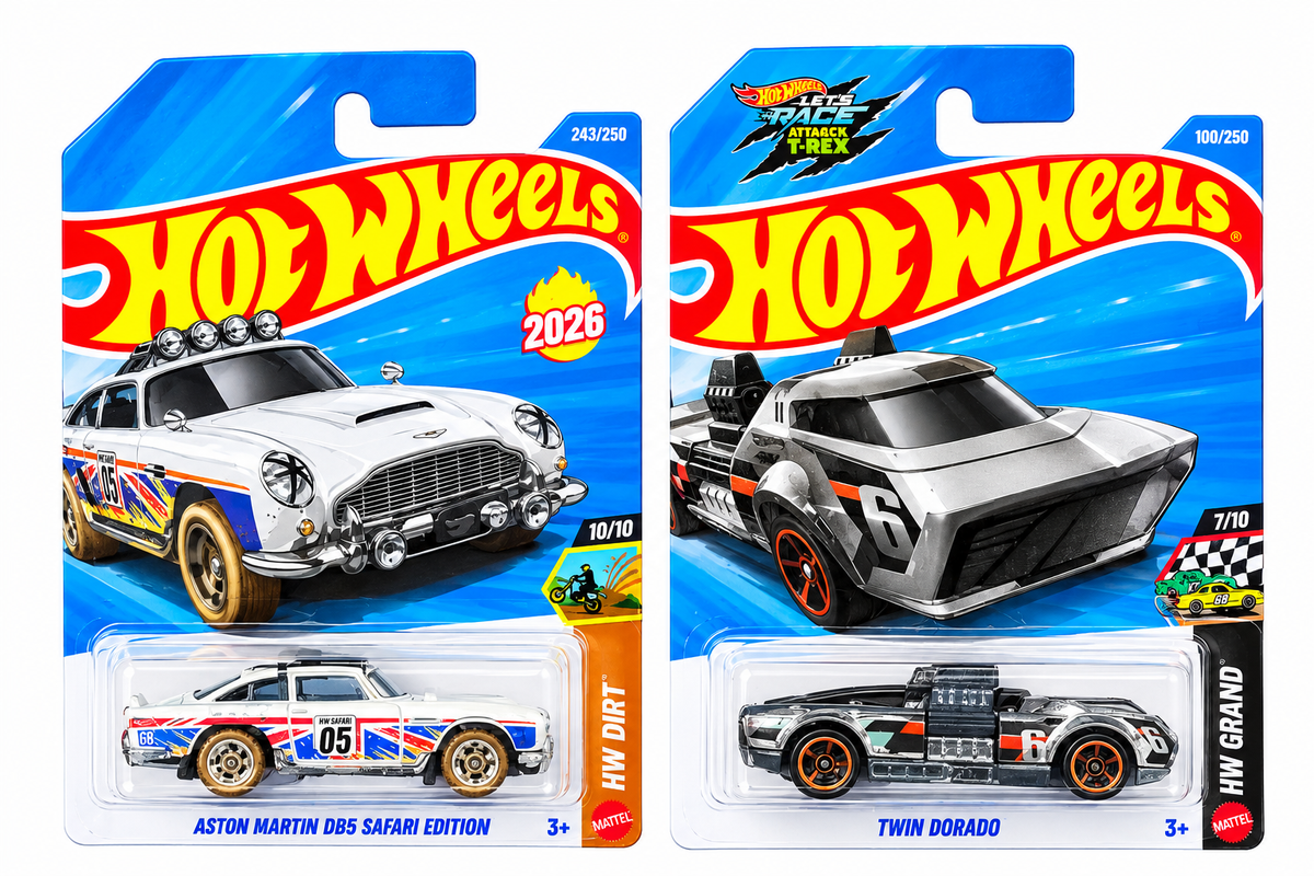 Hot Wheels Aston Martin DB5 Safari Edition and Twin Dorado