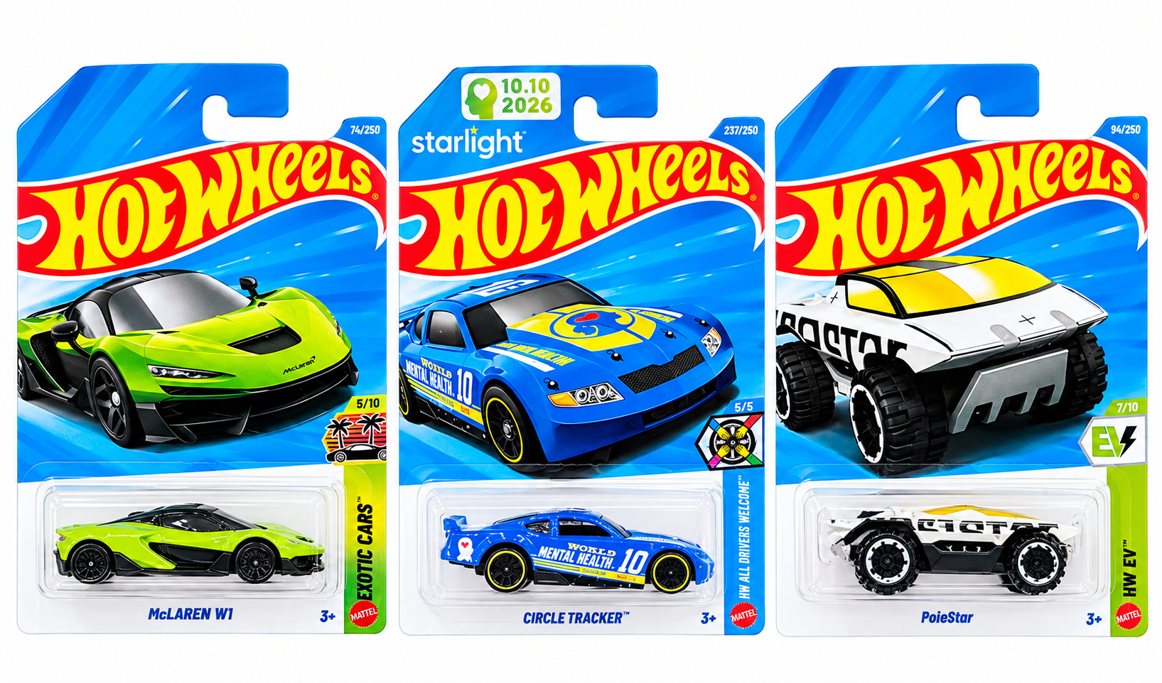 Hot Wheels McLaren W1, Circle Tracker and PoleStar