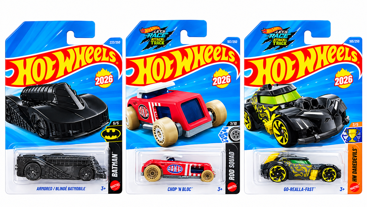 Hot Wheels Armored Batmobile, Chop 'N Bloc and Go-Realla-Fast