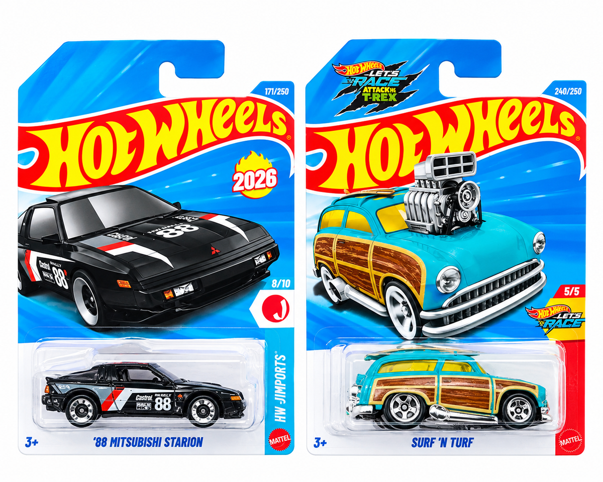 Hot Wheels '88 Mitsubishi Starion and Surf 'N Turf