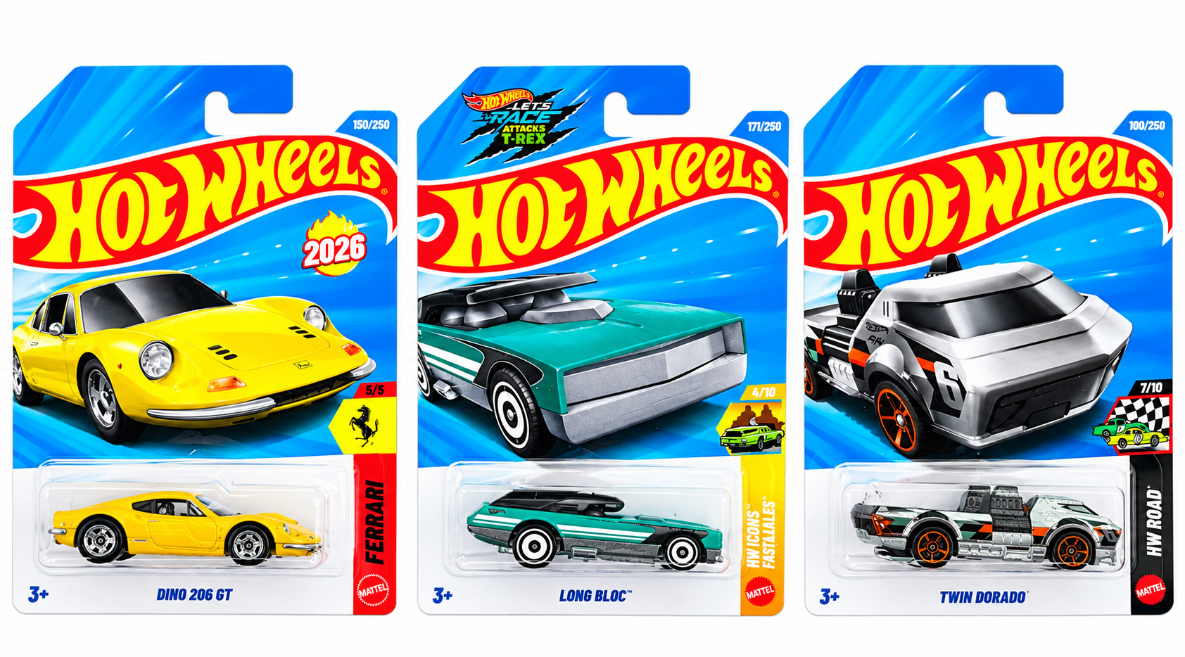 Hot Wheels Dino 206 GT, Long Bloc and Twin Dorado