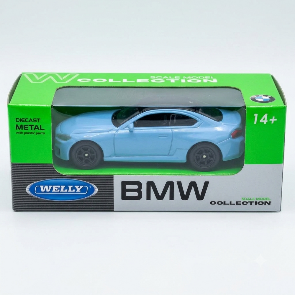 Welly 1:64 BMW M2 diecast model car in Blue - Toy Marche