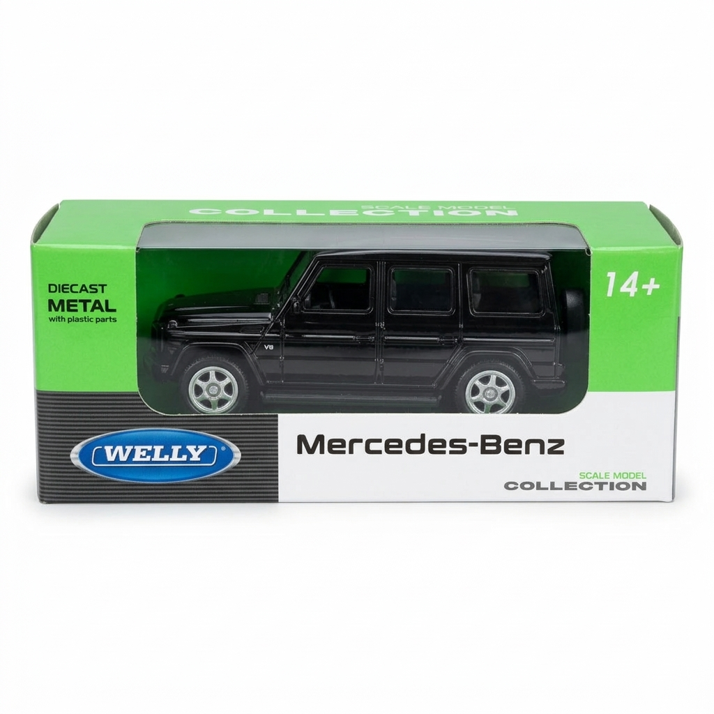 Welly 1:64 Mercedes-Benz G-Class diecast model car in Black - Toy Marche