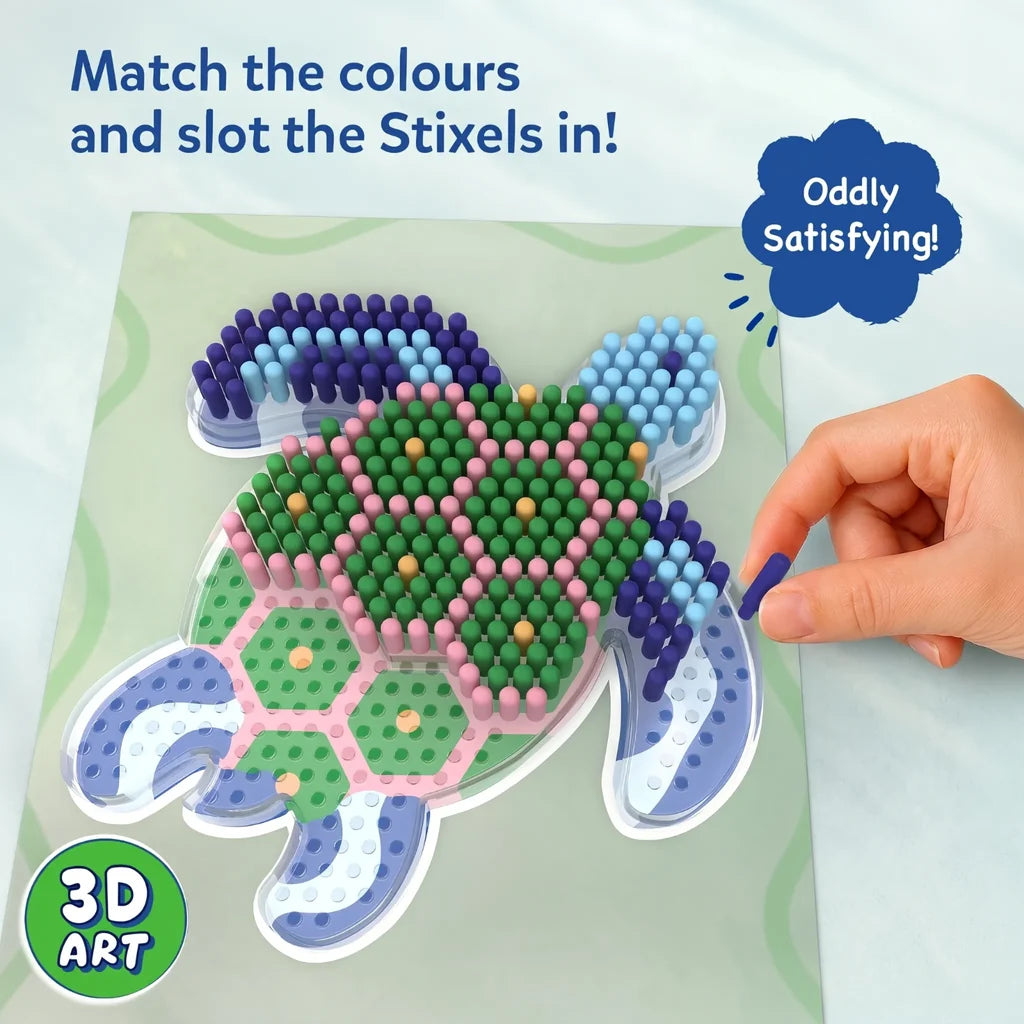 Skillmatics Stixels: Sea Turtle Wall Decor | DIY 3D Pixel Art Kit