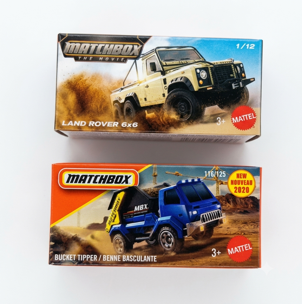 Matchbox The Movie Land Rover 6x6 And Bucket Tipper / Benne Basculante