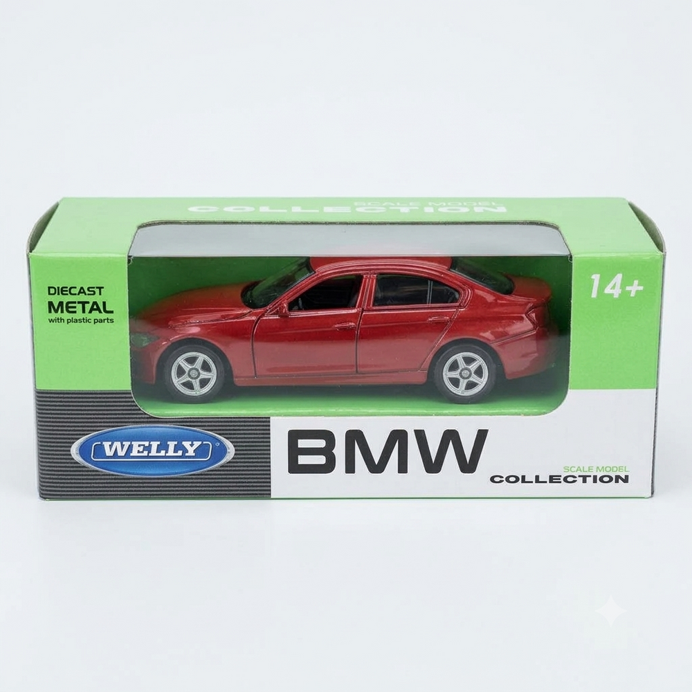 Welly 1:64 BMW 335i diecast model car in Red - Toy Marche