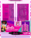 Barbie Fashionistas Ultimate Closet Playset with Translucent Doors, Fold-Out Rack & 6 Hangers