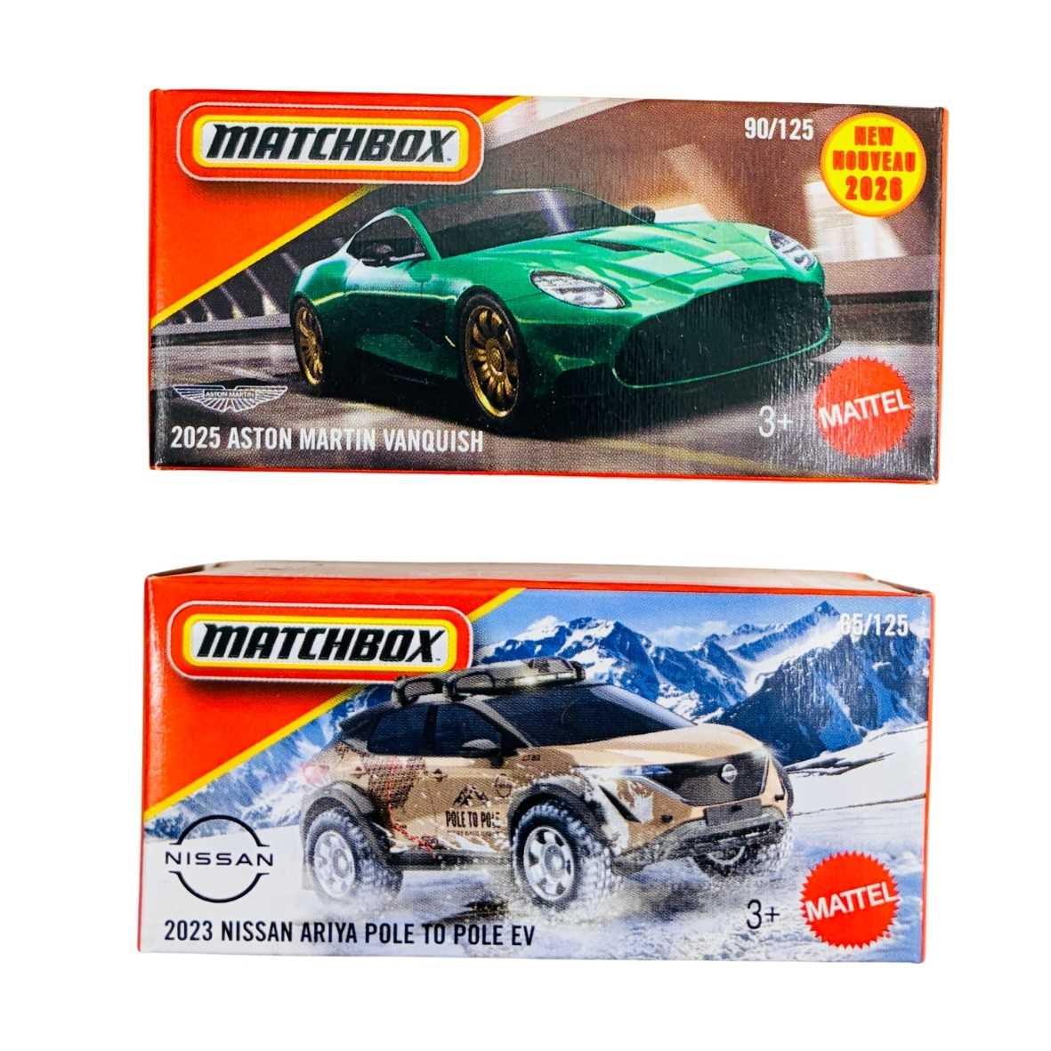 Matchbox 2025 Aston Martin Vanquish And 2023 Nissan Ariya Pole to Pole EV