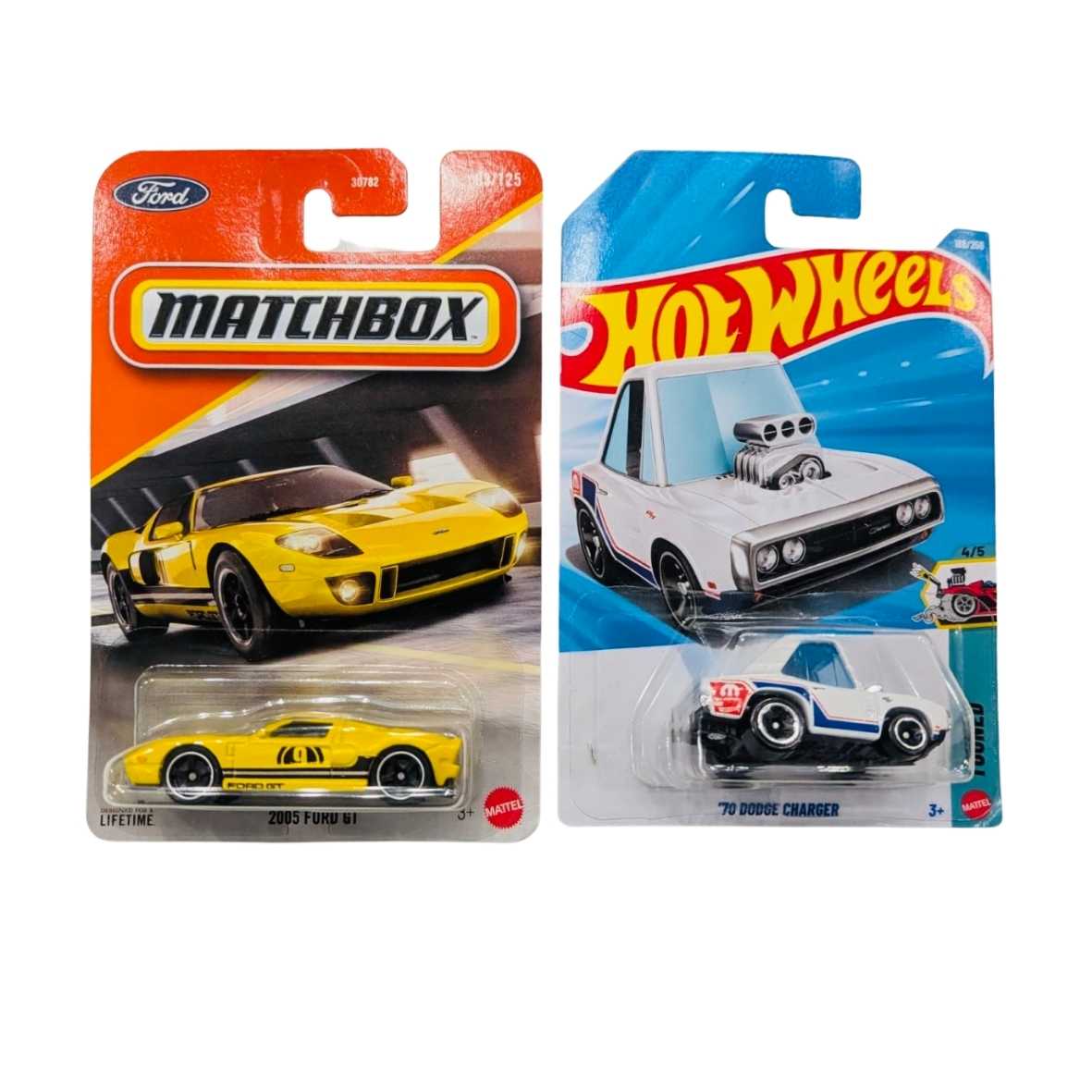 Matchbox 2005 Ford GT And Hot Wheels '70 Dodge Charger
