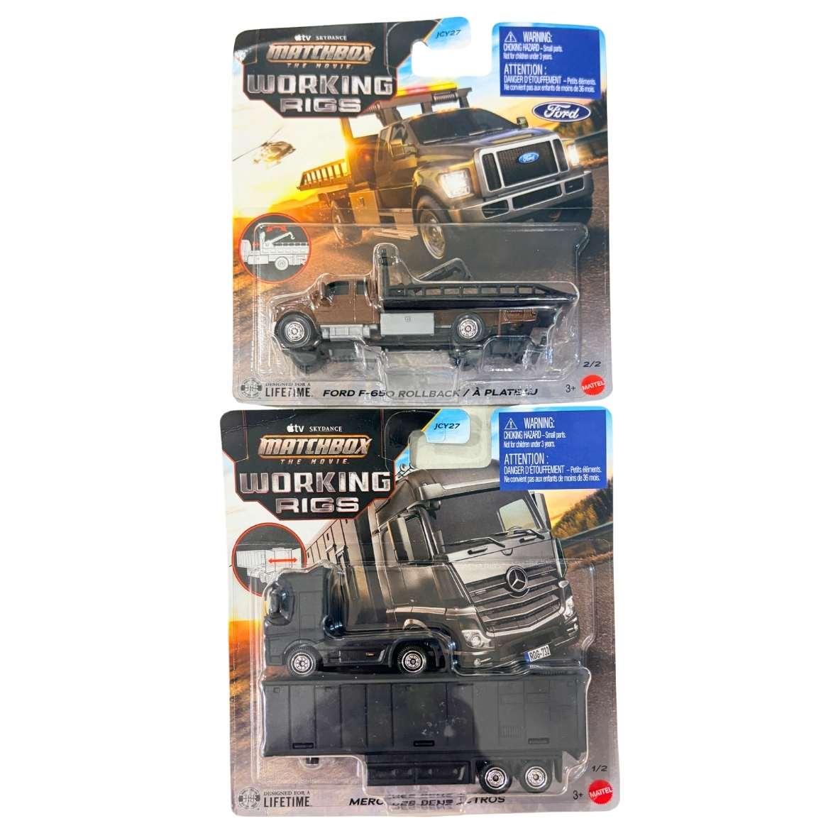 Matchbox The Movie Working Rigs Mercedes-Benz Actros And Ford F-650 Rollback