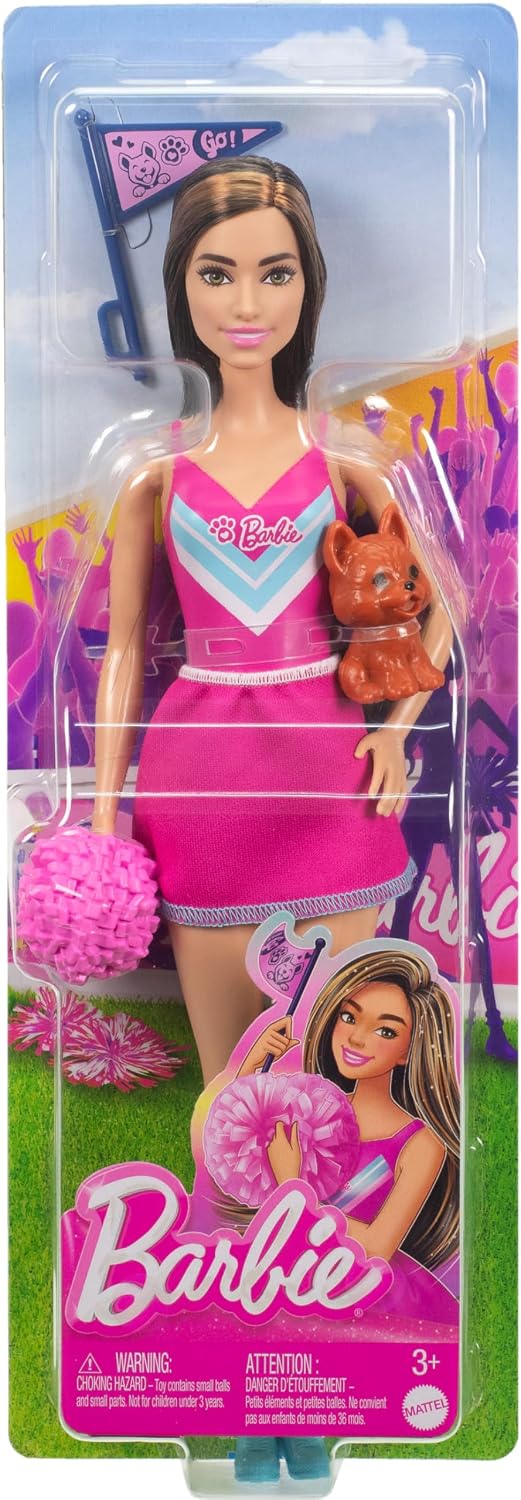 Barbie Cheerleader Fashion Doll Cheerleader Uniform Pompom Flag