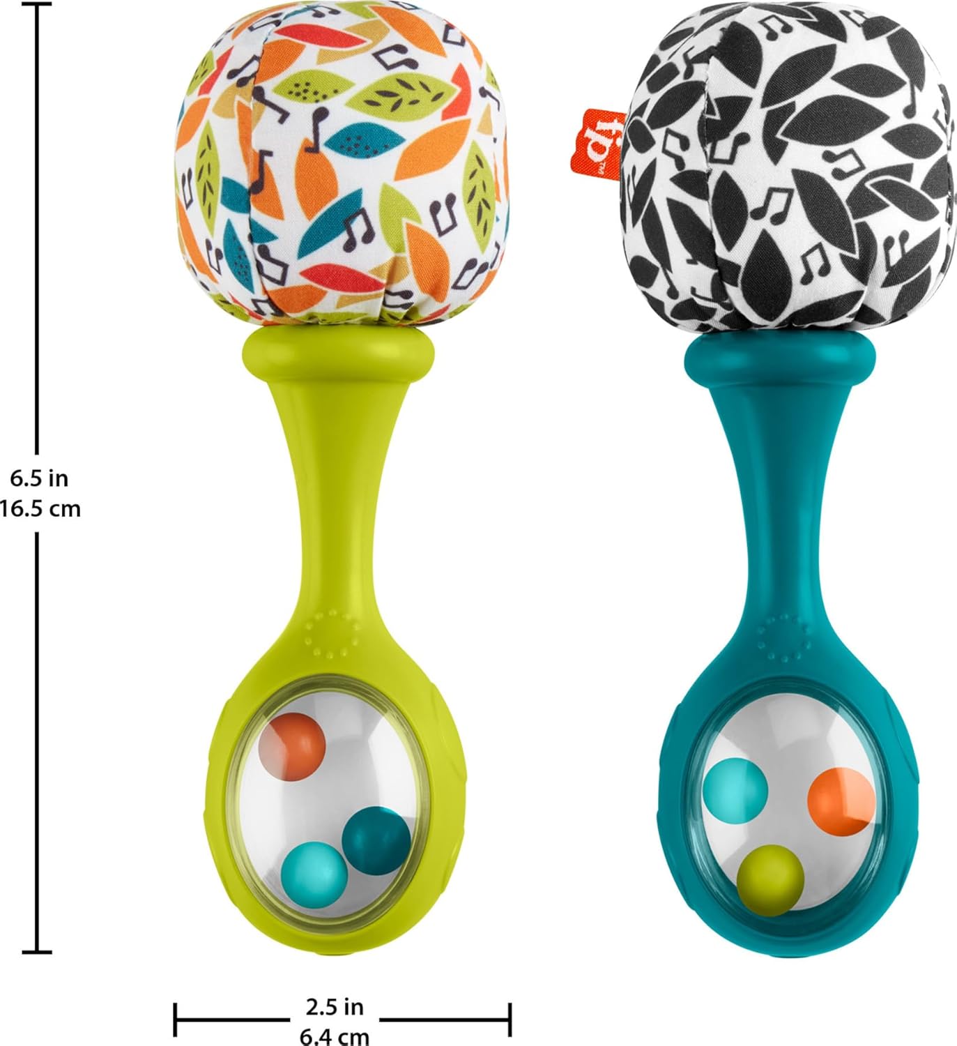 Fisher Price Rattle ‘n Rock Maracas Set Of 2 Baby Rattles, Newborn Toys, Neutral Colors