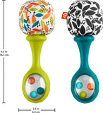 Fisher Price Rattle ‘n Rock Maracas Set Of 2 Baby Rattles, Newborn Toys, Neutral Colors