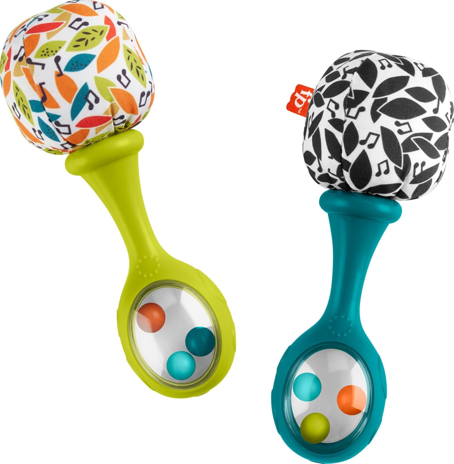Fisher Price Rattle ‘n Rock Maracas Set Of 2 Baby Rattles, Newborn Toys, Neutral Colors