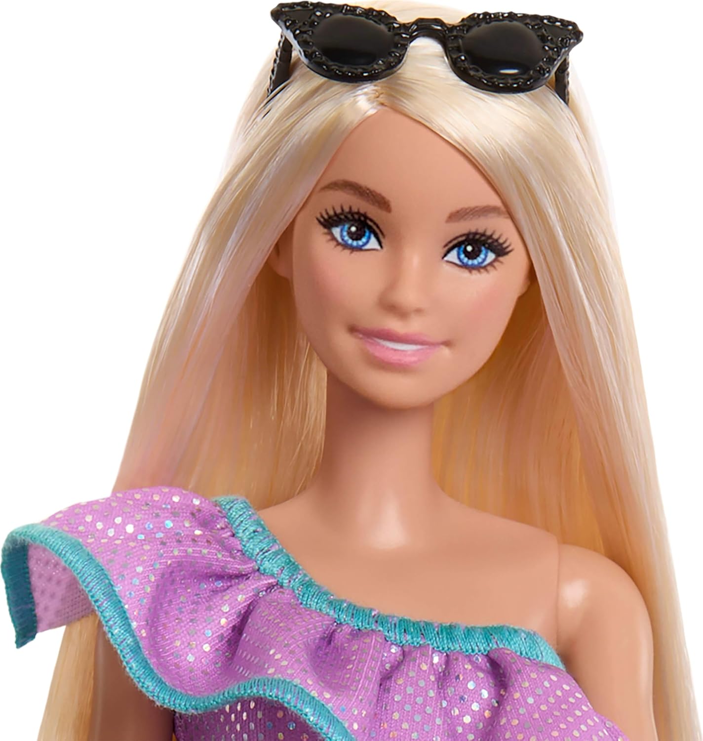 Barbie Doll with Clothes and Accessories, Blond Hair and 3 Party-Themed Mix-and-Match Outfits Including Dresses, Purses and Heels