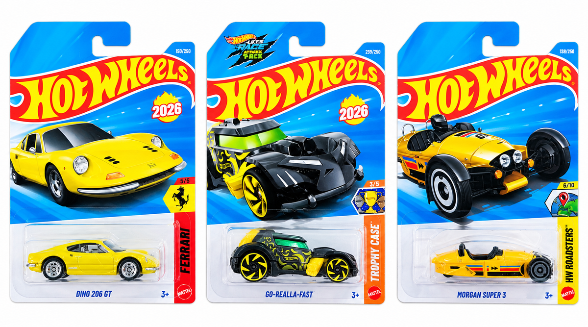 Hot Wheels Dino 206 GT, Go-Realla-Fast and Morgan Super 3