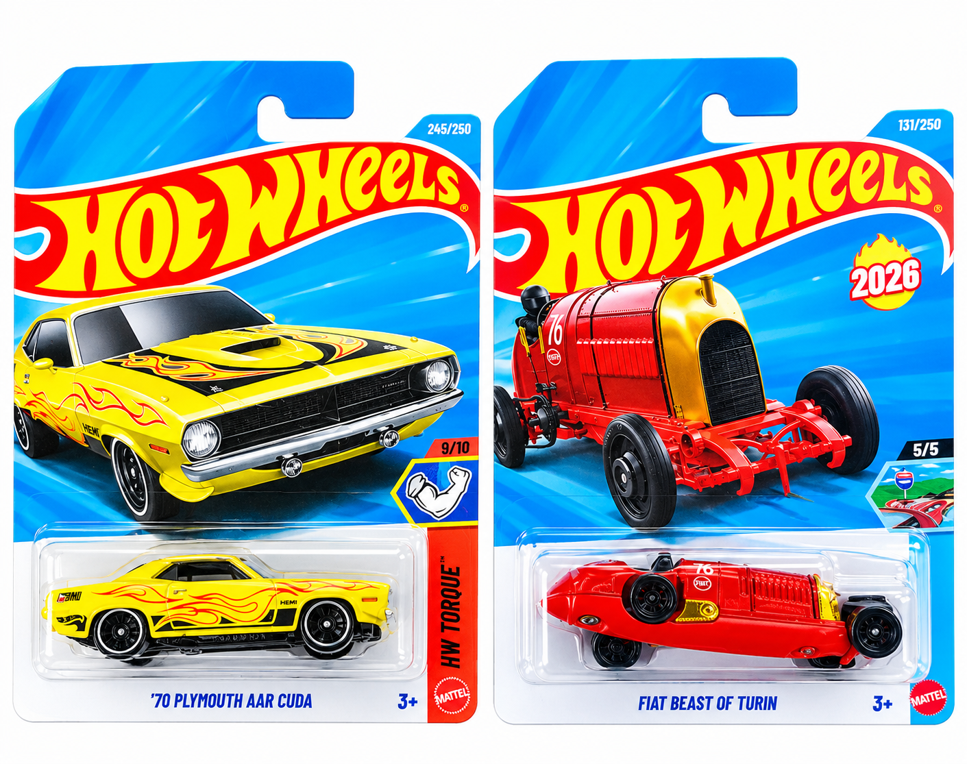 Hot Wheels '70 Plymouth AAR Cuda and Fiat Beast of Turin
